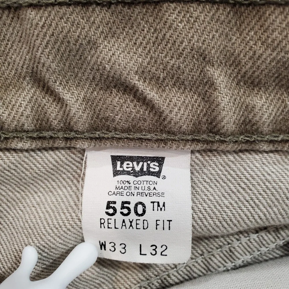 Vintage Levi's Men's 550 Khaki Jeans W33xL33 Straight Leg '98‎ USA Made